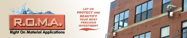 logo and building with window cleaner